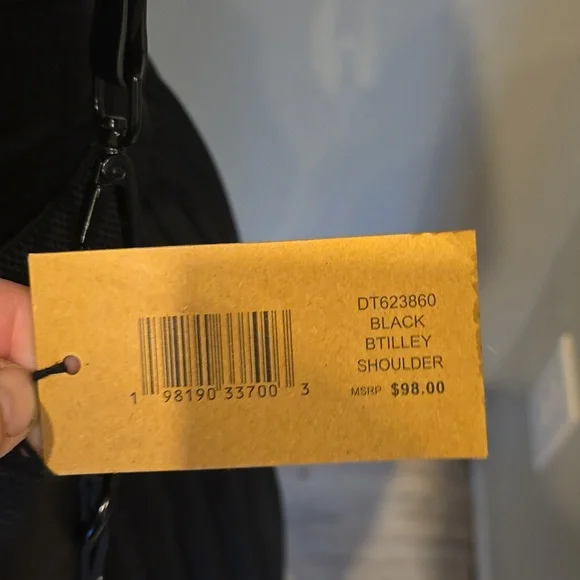 Steve Madden Black Pebbled Leather Crossbody Bag with Strap Pouch - Picture 9 of 10